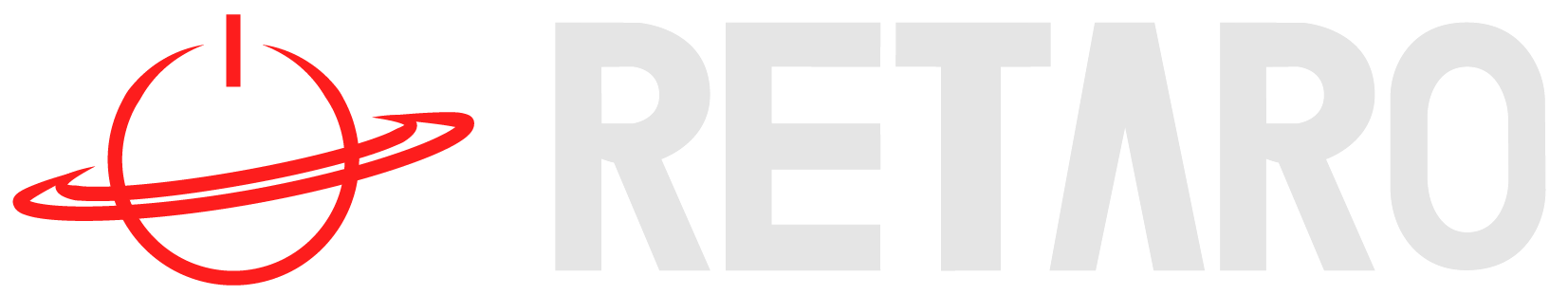 The Retaro Logo with the text on the right in the light version. This image is used for the site header