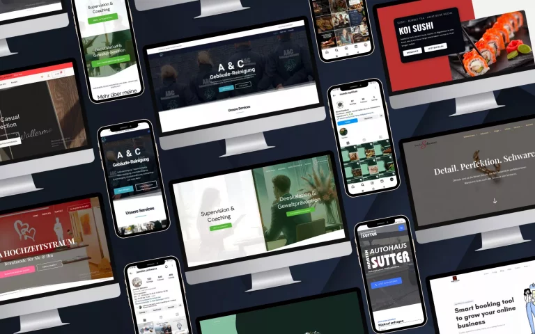 Retaro Portfolio Hintergrund, Websites & soziale Medien auf verschiedenen Geräten