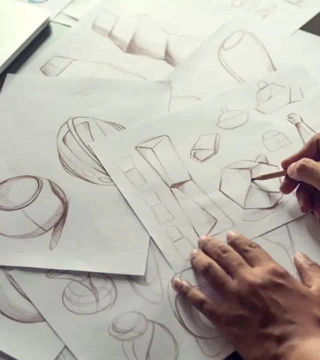 skizzieren-eines-designs-auf-papier-als-vorarbeit